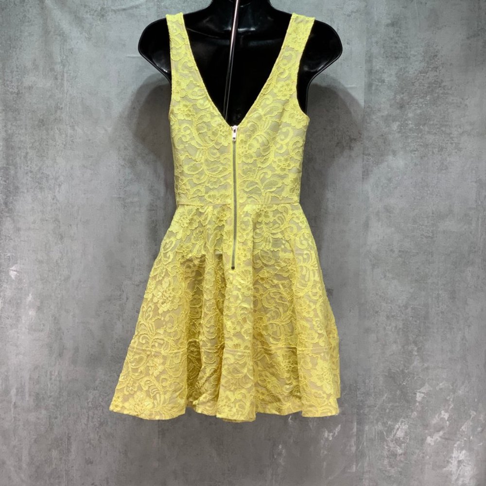 Speechless Juniors' Yellow/Nude Lace V Back Fit & - Picture 9 of 13